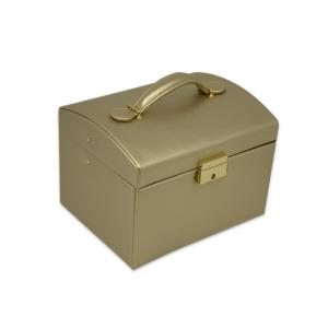 China Gold Color Hot stamping PU Leather Jewelry Organizer Case factory