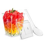 Party Catering Supplies 5oz Plastic Clear Square Mini Dessert Ice Cream Cups