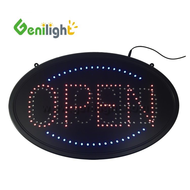 PCB front board High Brightness 58*36cm Oval Shape Acrylic LED Open Closed Sign for Shop