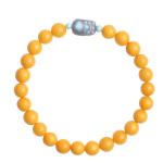 Fashion Jewelry Round Donut Yellow Amber Natural Yellow Piebald Amber Bracelet