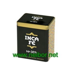 China Rectangular shape coffee tin box with plastic connector NB-5623 on sale