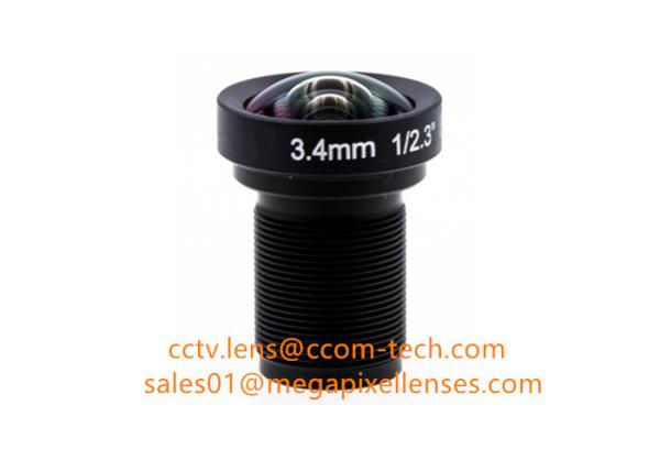 1/2.3" 3.4mm F2.8 16MP M12x0.5 mount non-distortion lens, megapixel low