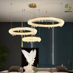 China Postmodern LED Modern Ring Chandelier Clear Amber For Bedroom factory