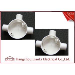 Three Way Round PVC Electrical Conduit Junction Box BS4568 Custom Made