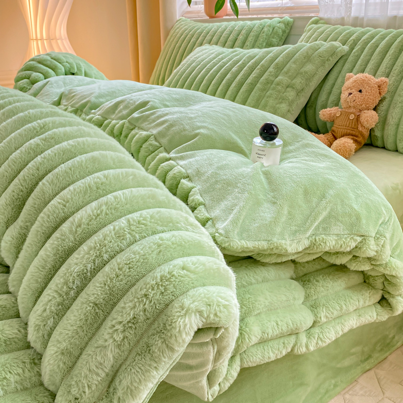 Elevate Your Bedding Game with Hot Furry Rabbit Faux Fur Fluffy Plush Duvet Cover Set