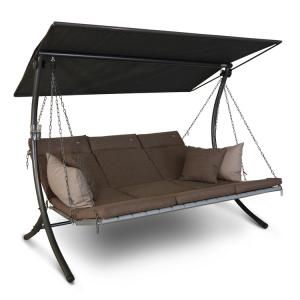 China Garden Balcony Beach Pool 3-Seater Hammock with Metal Lounge Swinging Chair and Cushion factory