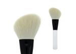 Angle White Goat Hair Contour Blush Brush Transparent Handle Metal Ferrule