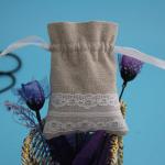 Personalized Gift Packaging Drawstring Bag With White Lace round bottom