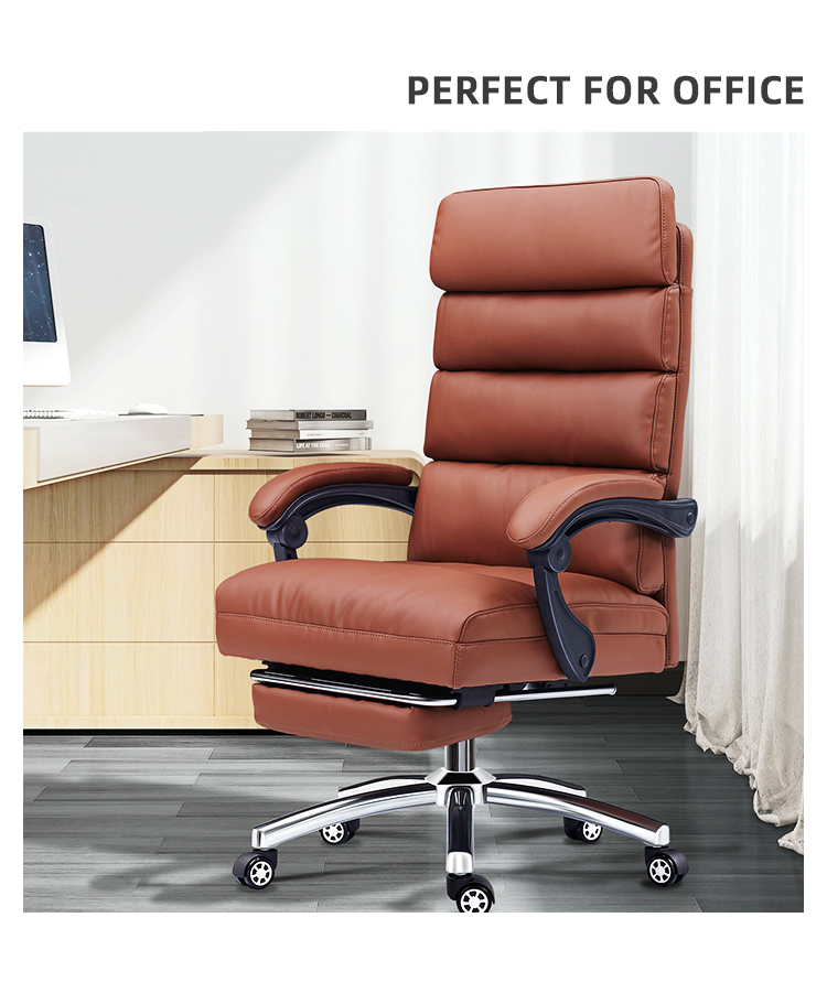 Brown Leather Executive Chair With Footrest Executive Office Chair With Leg Rest