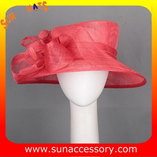 Elegant design sinamay Church hats for lady with assorted colors ,trendy Sinamay wide brim church hat from Sun Accessory