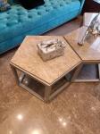Pentagonal Hotel Coffee Tables Metal Base Marble Top 550mm