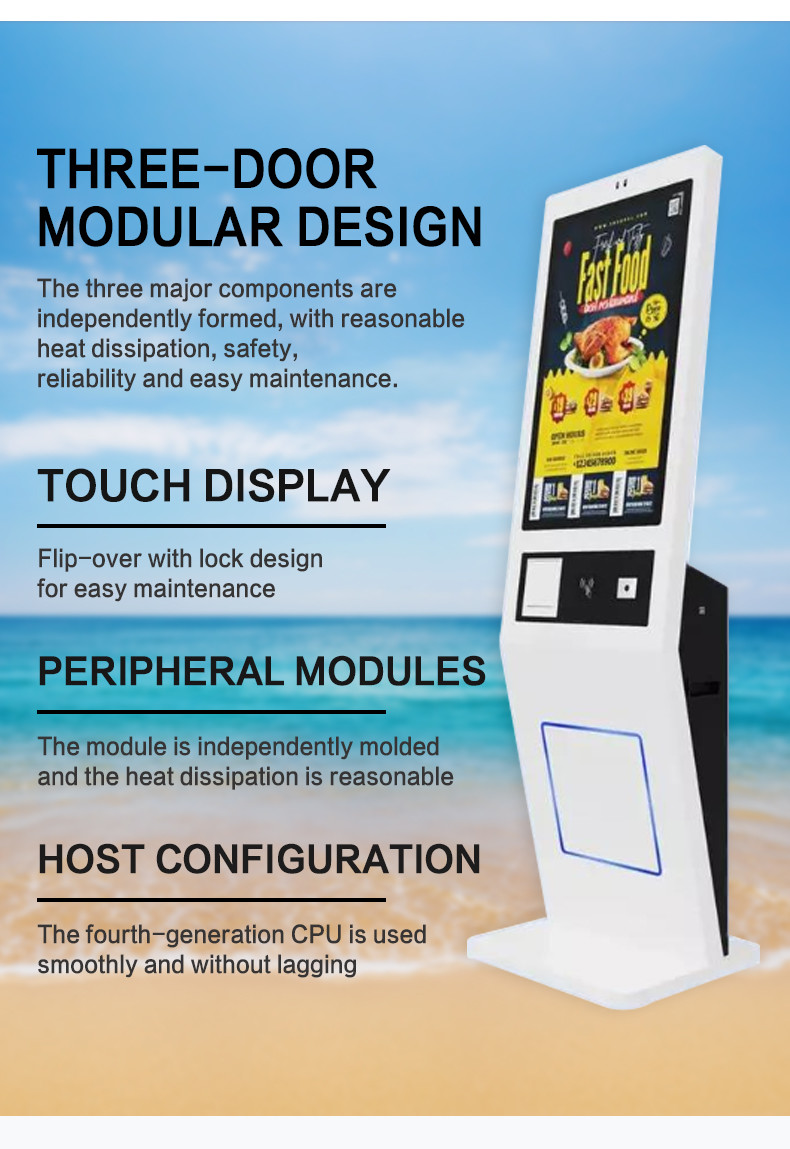 Ethernet Connectivity Self Service Kiosk With Thermal Printer 58mm 80mm Customizable