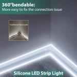 White Led Strip Lights 16.4ft/5m Neon Light Strip 12V Flex Waterproof Neon LED