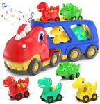 Battery-Free Friction Power Dino Transport Carrier Truck Ideal for 18M Boys 1 24
