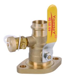 China YomteY Brass Press Rotating-Flanged Ball Valve with drain factory
