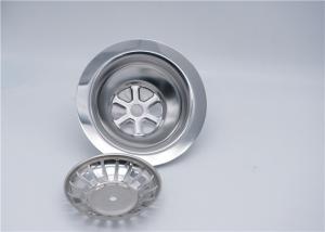 China Metal Kitchen Sink Strainer Stopper , Kitchen Sink Drain Plug Anti - Oil factory