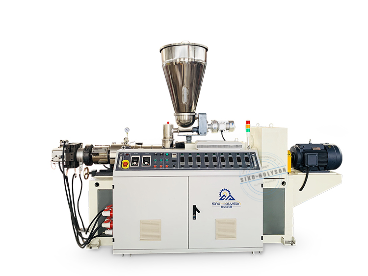 42 Rpm Plastic Conical Double / Twin Screw Extruder For 1800KG Capacity