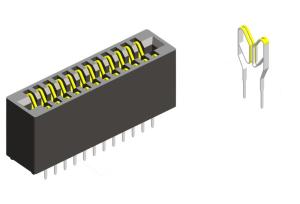China Female Card Edge Connector 2.54mm Pitch 64P DIP Type Selective Gold Plated factory