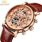 Luxury brand automatic mechanical movement genuine leather men charm wrist