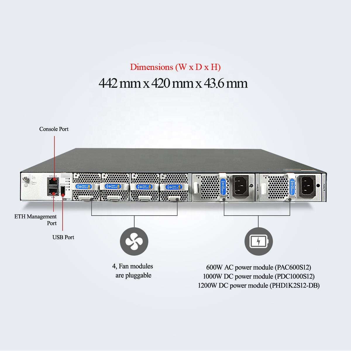 48 Port Ethernet Switch CE6881-48S6CQ-B Stackable and Full-Duplex Half-Duplex Communication for Direct Supply