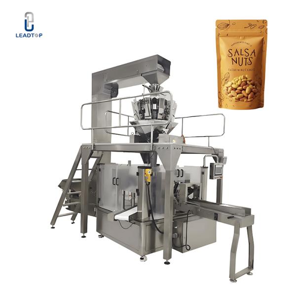 China Automatic Premade Bag Multihead Weigher Packaging Line for Peanuts Packing Machine Include Metal Detector/Code Printing factory