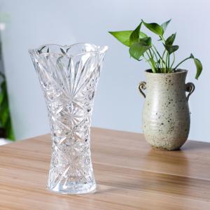 China Diamond Design Glass Flower Vase Durable With Super Heavy And Thicken Wall factory