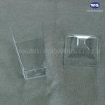 3 Oz Mini Dessert Cups With Spoons, Square Tall - Clear Plastic Parfait