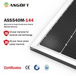 Transparent 450w 500w 540w Mono Bifacial Solar Panel System For Home