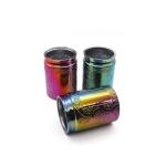 Hotel Decor Carved Glass Cylinder Candle Holders Electroplated Colored