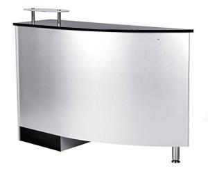 China Sliver Curve Beauty Salon Front Desk , Salon Reception Counter With Shinning Foot factory