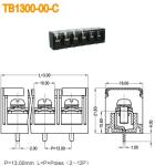 Plastic Cover High Voltage Terminal Block 40A M4 Screw Brass 13mm Power