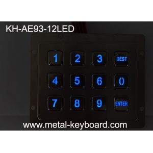 Water Resistant LED Backlight Stainless Steel Keypad 4X3 12 Keys