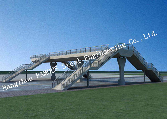 Single Span Prefabricated Vehicle Bridges Steel Structure Overcrossing Highway