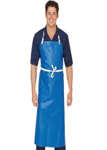 China Oil Resistant Long Sleeve Disposable Aprons Lightweight Blue Color Acid Repellent factory