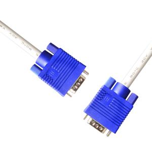 China Durable ROHS white 8.0mm VGA Cable Harness Assembly Tinned Copper Thin VGA Cable factory