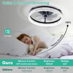Round K9 Crystal Flush Mount Ceiling Fan Light With Remote Control