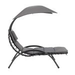Outdoor Metal Fabric Beach Patio Garden Hammock Swing Chair with Canopy 118*171