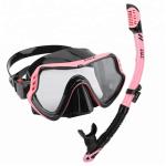 Tempered Glass Lens Scuba Diving Snorkel Mask Set For Youth Adult