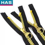 #20 silver gold teeth Various Sizes Polyester Zippers with Plastic Material