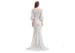 See Through Trumpet Half Sleeve Evening Dresses Floor Length Any Color Available