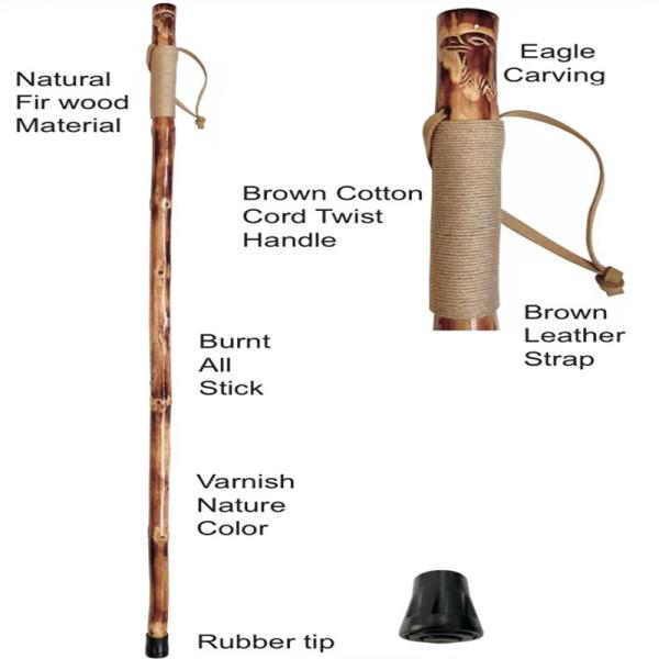 Outdoor Peach Wood Walking Cane , Straight Handle Wooden Walking Stick For Old