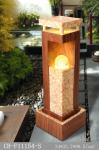 38 Inch Sandstone Glass Sphere Water Feature