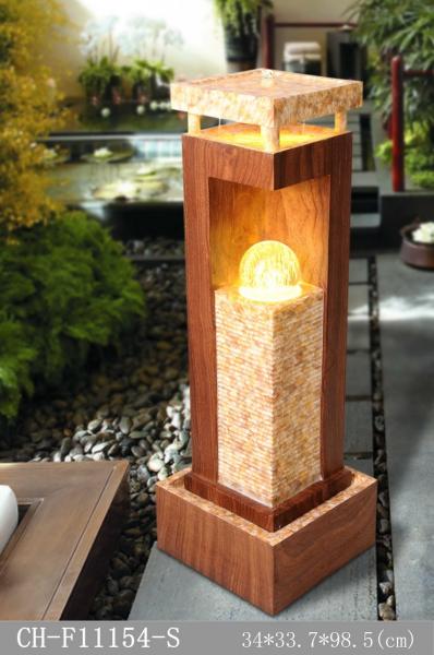 38 Inch Sandstone Glass Sphere Water Feature