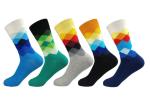 Cotton Colorful Funny Happy Trendy Socks Breathable Sox Stitching Pattern Casual