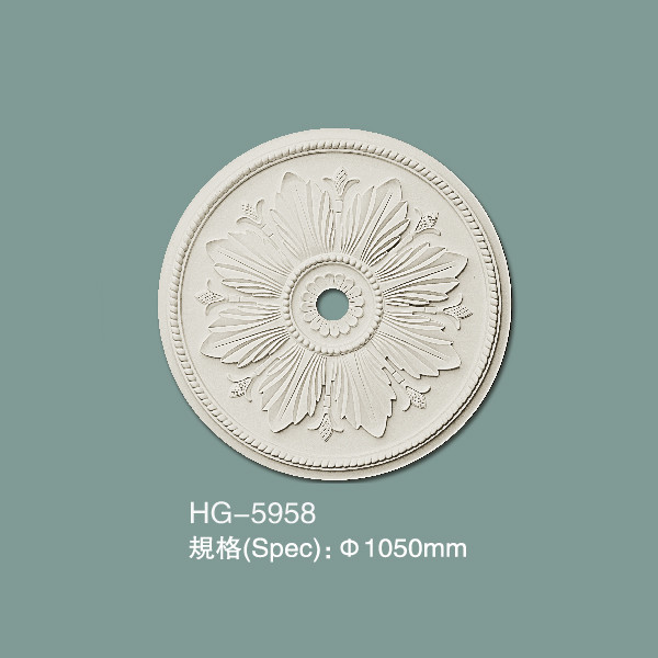 China HG-5958 High Density PU Medallion Molding Polyurethane Ceiling Rose factory
