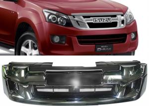 China ISUZU D-MAX 2012 2013 2014 2015 OE Style Chromed Front Grille with Red Letters Manufacturers factory