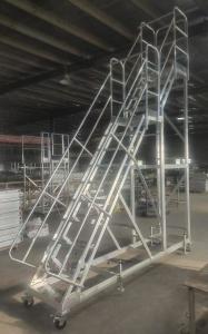 China 4m Height Light Aluminum Ladder in Two Levels Easy Moveing for Warehouse Shelving Rack Use factory