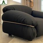 OEM Hotel Bedroom Furniture Fabric Single Black Sofa Chair Puffy Exterior Villa