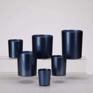 China 13.5cm Round Glass Jar Candle Holders Lead Free Soda Lime Glass factory