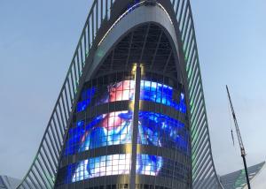China LED Screen Manufacturer Full Color PH31.25mm Outdoor LED Transparent Grid LED Mesh Display Screen factory